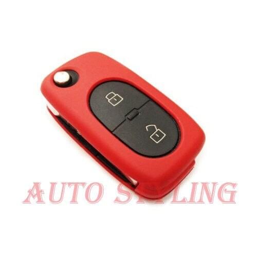 Red Key Cover Seat Skoda 2 Button Case Remote Fob Protector Bag Oval Round 42r