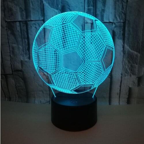 Colorful Football 3d Creative Vision Nightlight 3d Stereo Table Desk Lamp Hot Sale Desktop Creative 3d Table Lamp
