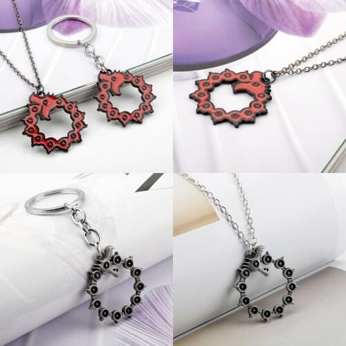 Cosplay Anime The Seven Deadly Sins Meliodas Tattoos Dragon Enamel Metal Keychains Keyrings Key Rings For Men/Women Kids Gift