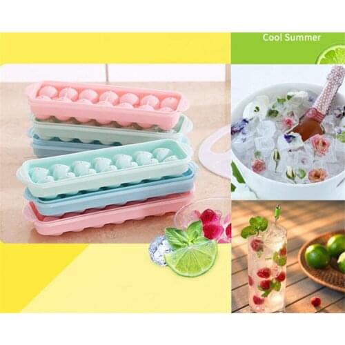 New 30pcs/lot Plastic Molds Ice Tray 14 Grid 3D Round Ice Molds Bar Party Use Round Ball Ice Cube Makers Kitchen DIY Ice Cream