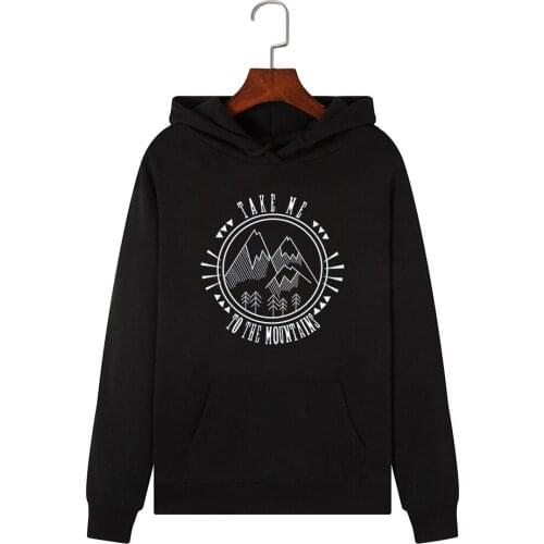 New Mountain Print Hoodies Long Sleeve Women Hoodie Pullover Clothes Warm Hooded Sweatshirt Winter Coat Women Casual Top