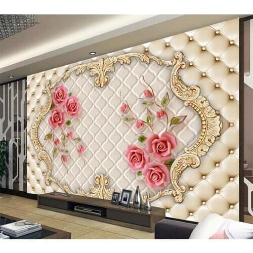 Custom Photo Wallpaper Large 3D Living Room Bedroom Sofa TV Background Wallpaper Mural red Rose Flowers 3D Wall Mural Wallpaper