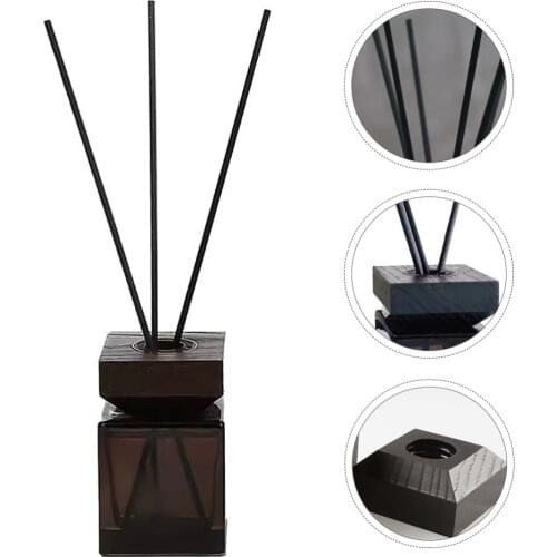 1 Set Empty Aroma Diffuser Bottle Wooden Lid Fire Aromatherapy Bottle (100ml)