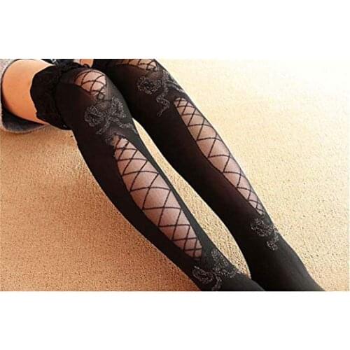 Sexy Lingerie Stockings Women Lady Sheer Lace Top Stay Up Thigh High Hold-ups Over The Knee Fishnet Stockings Pantyhose