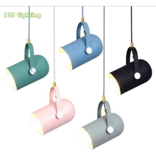 Modern Colorful Pendant Lights Rotatable Bar Hanglamp Clothes shop Light Bedside Reading Pendant Lamp Single Head 110/220V