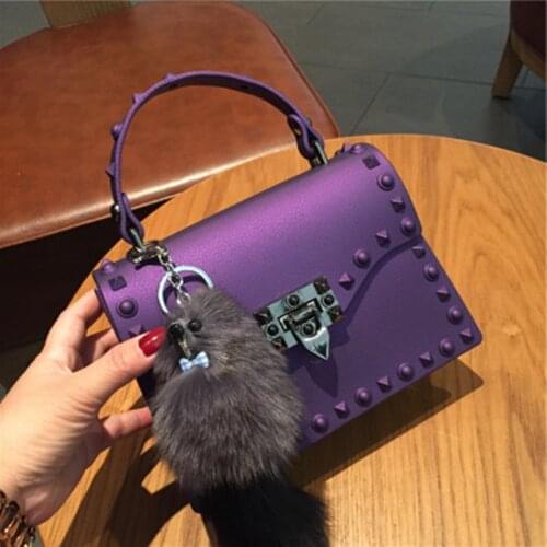 Rivet Women Messenger Bags Luxury Handbags Women Bags Designer PVC Jelly Bag Fashion Shoulder Bag Females PU Leather Handbags