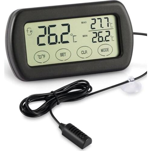 Large Screen Thermometer Hygrometer ℃/℉ Max/Min Indoor Outdoor Incubator Monitor