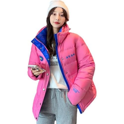 Winter Parka Womens Jacket 2021 New Female Thick Warm Short Parkas Fashion Stand Collar Coats Cotton Padded Coat Outwear
