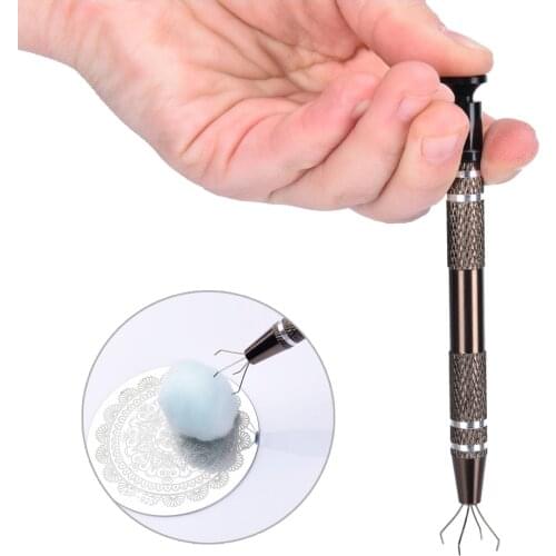 1pc Pro Manicure Saver Cotton Claw Clean Nail Template Claw Nail Stamping Plates Cleaning Nail Stamping Polish Remover Tool