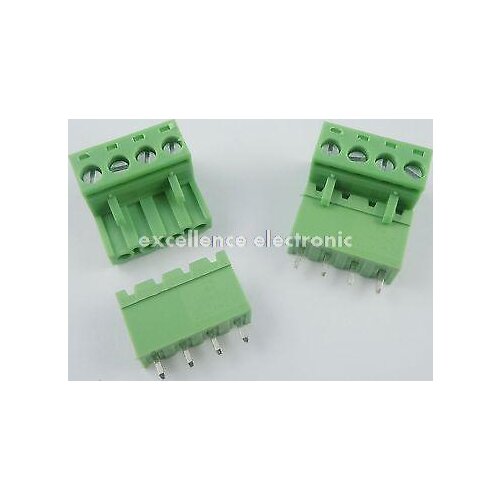 10 Pcs 5.08mm Pitch 4 pin 4 way Screw Pluggable Terminal Block Plug Connector 2EDG L
