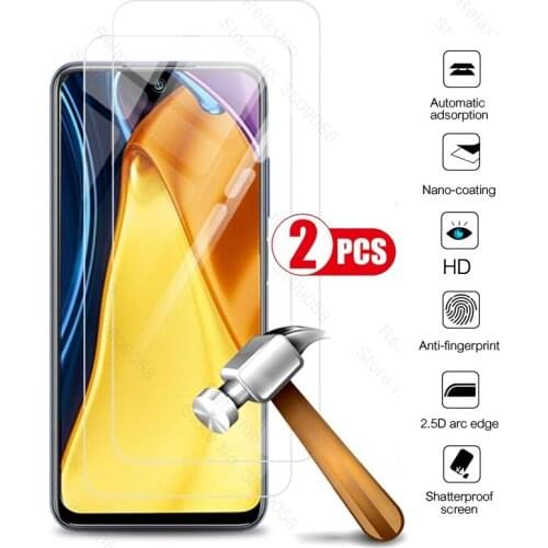 2pcs full cover explosion-proof tempered glass for xiaomi pocophone poco poko little m3 m 3 pro m3pro 5g screen protectors film
