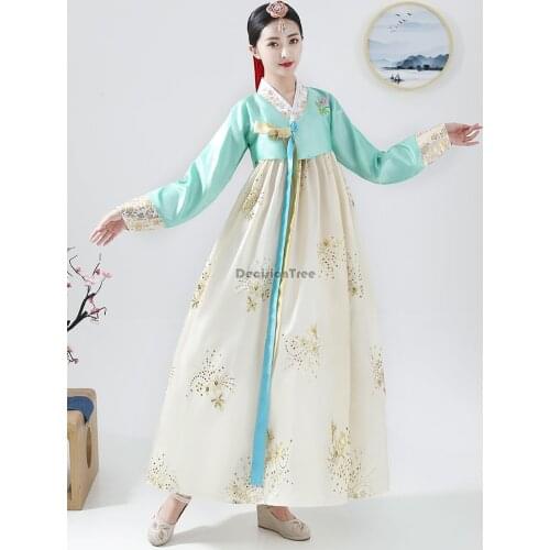2021 women hanbok dress traditional korean clothing retro court stage performance clothing ancient korea wedding dance dress