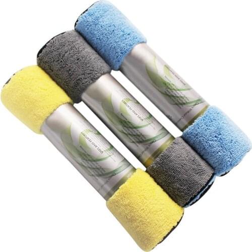 3Pcs 30x40cm Car Wash Towel Microfiber Car Auto Care Wash Drying Polish Towel Cleaning Cloth