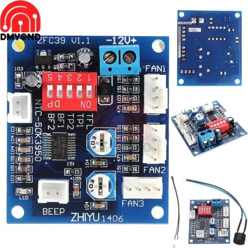 DC 12V 4 Wire High-Temp Fan Temperature Control Speed Controller CPU Module Temperature Alarm PWM PC CPU Thermostat Thermistor