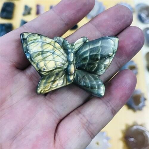 5cm Natural blue Labrador Butterfly polished crystal butterfly stone for sale 1pcs