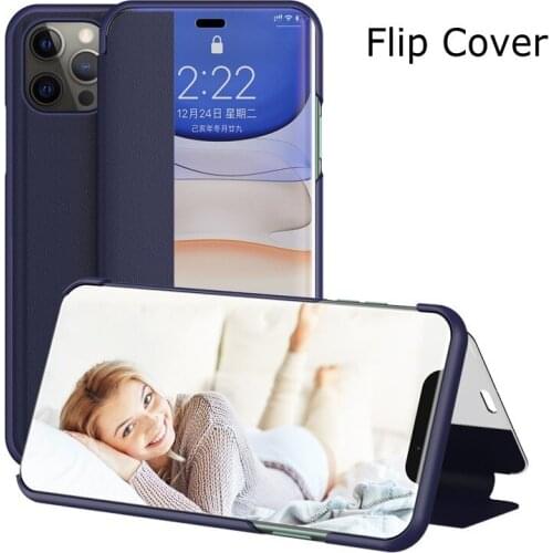 Case For iPhone 12 11 Pro Max XS MAX XR SE 2020 Cover Flip View Window PU Leather Stand Case For iPhone 12 Mini 7 8 Plus
