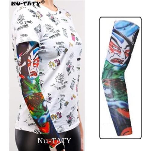 Nu-TATY Chinese grimace Man&woman style Tattoo Sleeve Stockings Body Art Leggings Cool Boys Girls Party Wearings