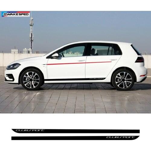 Clubsport Styling Body Customized Sticker For Volkswagen Golf 7 MK7 Auto Side Skirt Stripes Carbon Fiber Vinyl Decal