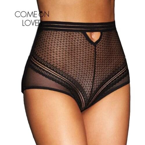 Comeonlover Panties with High Waist Transparent Thin Style Plus Size Feminino Underwear Mesh Calcinhas Sexy Hot Briefs PE5154
