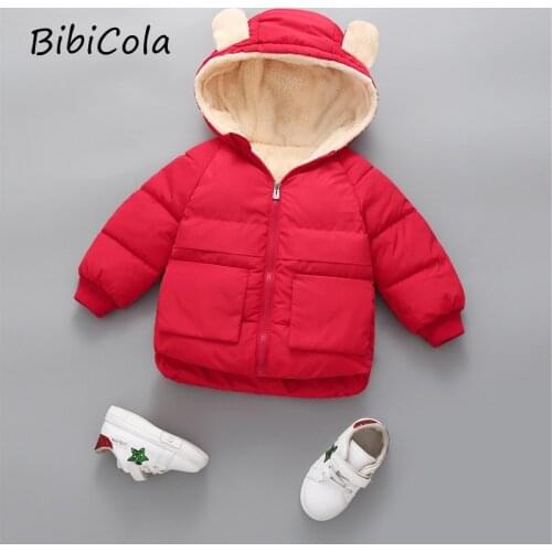 Baby winter clothes plus velvet padded jacket for boys and girls winter new cotton-padded clothes baby cotton-padded clothes