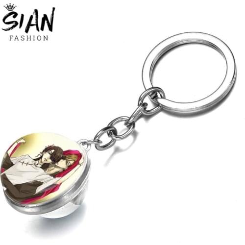 SIAN Japan Anime Dakaretai Otoko 1-i ni Odosarete Imasu Double Sided Glass Keyring Glass Cabochon Jewelry Collection Accessories