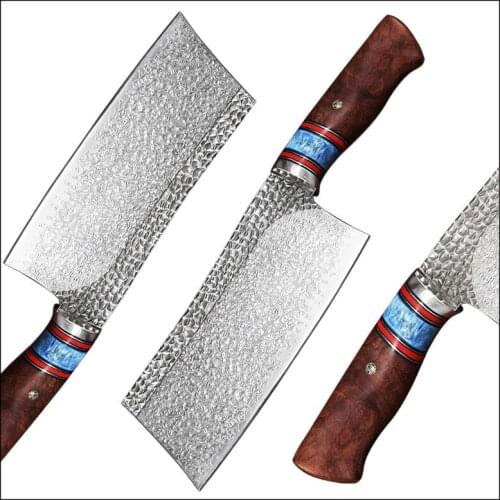 FANGZUO 7.5" VG10 Damascus Steel Chinese Cleaver Full Tang Chef Knife Vegetable Meat Knives Kitchen Knives Cooking Tools