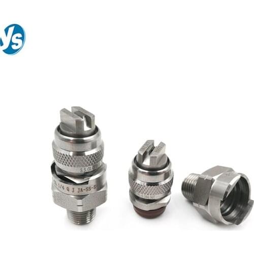 Stainless Steel Uni Jet Assembly Quick-replaced Flat Fan Spray Nozzle, Quick Release Vee Jet Flat Nozzle 1/4 inch Thread Size