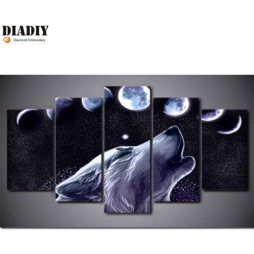 Full Square&round drill 5D DIY Diamond embroidery Animals Wolves Diamond Painting Cross Stitch Rhinestone Mosaic decor gift