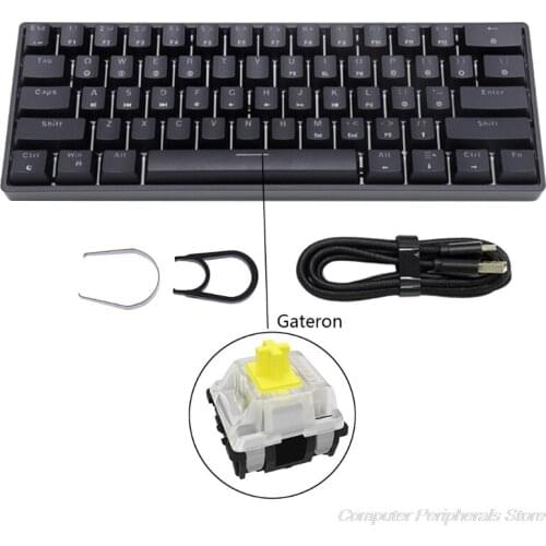 GK61 SK61 61 Key Mechanical Keyboard USB Wired LED Backlit Axis Gaming Mechanical Keyboard Gateron Optical Switches M23 21