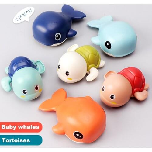 Cute Bath Swimming Chain Clockwork Swimming Pool Toy New Born Baby Toys Wind Up Turtle Tortoise Whale Animal Beach Bath Toy