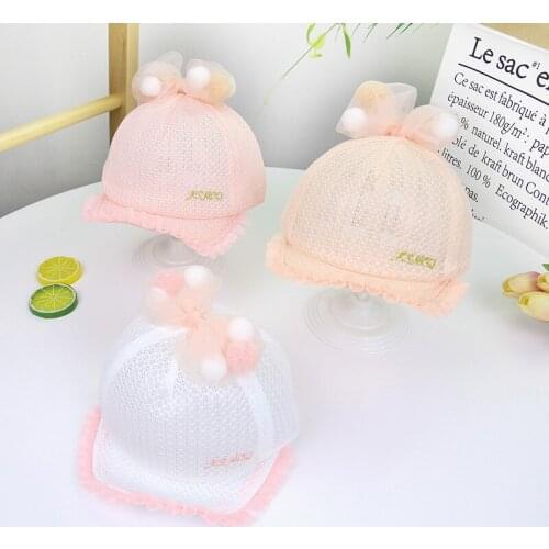Cute Baby Hat with Bow Baby Bonnet Photo Shoot Accessories Baby Helmet Bucket Hats Czapeczka Dla Noworodka Baby Sun Hat AC50MZ