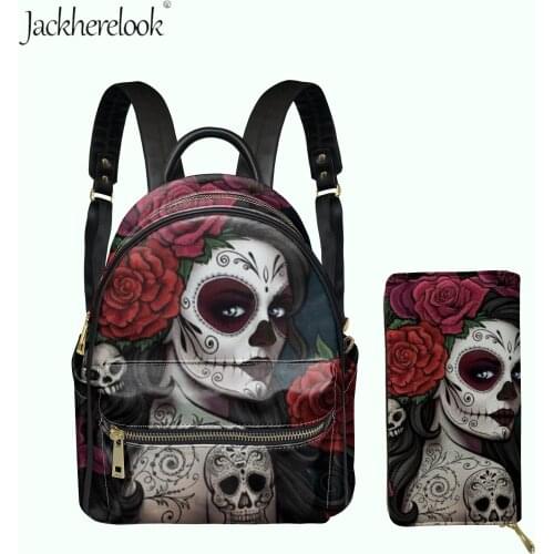Fashion Casual Female Satchel Clutch Money Bag Set Day of the Dead Design Funny Shoulders Bag for Lady Women Shopper Bag Bolsa