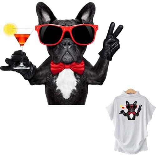 Cheers Dog Clothing Stickers Diy T-Shirt Heat Transfer Eco-Friendly Stripe Washable Iron-On Transfer Provide Custom