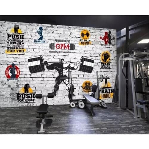 Beibehang muralSimple personality gym yoga brick wall painting background wall wallpaper children mural wallpaper 3d on the wall