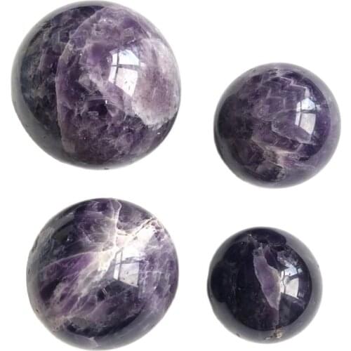 Natural Dream Amethyst Ball Polished Dogtooth Amethyst Chevron Banded Dream Amethyst Sphere Healing Crystal Home Decoration
