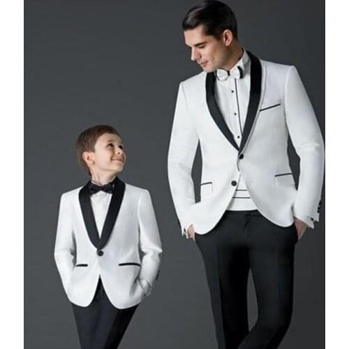 2021 New boys suits for weddings Children Suit new Black/White Kid Wedding Prom Suits blazers for boys Tuxedo(Jacket+Pants+Tie )