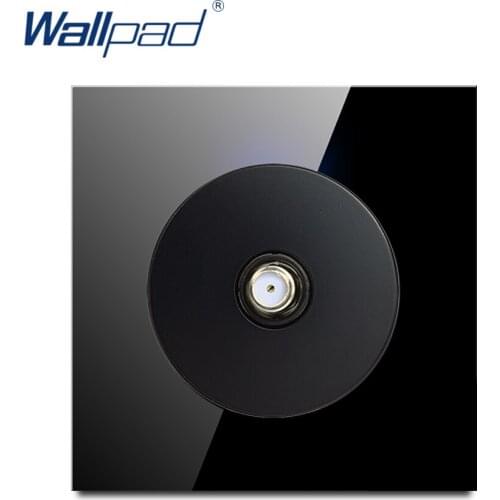Wallpad 2019 New Arrival Satellite TV Socket Outlet Wall Light Switch Crystal Glass Panel