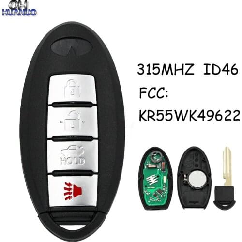 New Smart Remote Key Fob 3+1/4 Button 315MHZ With ID46 for Infiniti A50L QX50 FX35 Q70L QX60 FX25 Q60 09-13