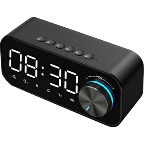 New Mirror Alarm Clock Bluetooth Speaker Digital Display Radio Alarm Clock Radio LED Wireless Subwoofer Music Player Table Clock