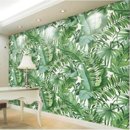 Custom Wallpapers 3d Photo Stereo Murals Hand Painted Tropical Rainforest papel de parede Plant Background Wallpaper