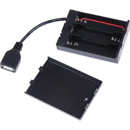 DC 4.5V Portable Mini AA Battery Holder Storage Box Case USB Power Supply Battery Box For 5050 3528 2835 LED Strip Light