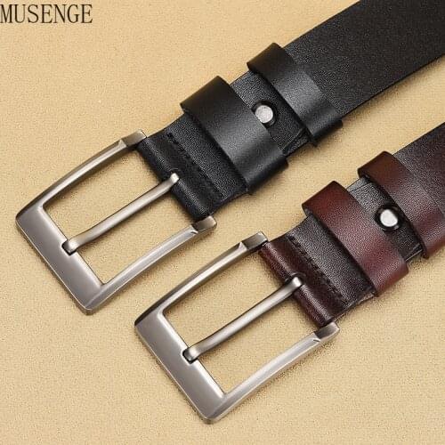 Fashion Mens Belt Jeans Luxury Genuine Leather Trouser Waist Male Belts Luxury Designer Pin Buckle Gift for Men Black Brown New