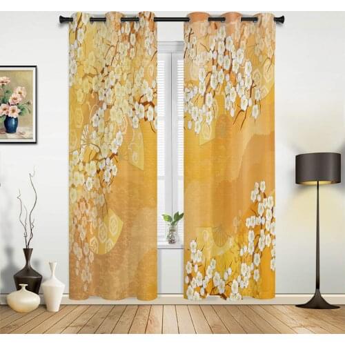 Plum Blossom Texture Wave Fan Curtains for Bedroom Kids Room Living Room Window Curtain Luxury Curtains for Kitchen