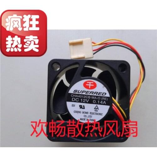 Superred CHA4012CB-MA-O DC 12V 0.14A 40x40x20mm 4-wire Server Cooling Fan
