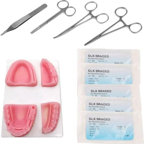 Practice Kit, Oral Model,Training Instrument Kit with Selica Gel for Students Oral Suture Training