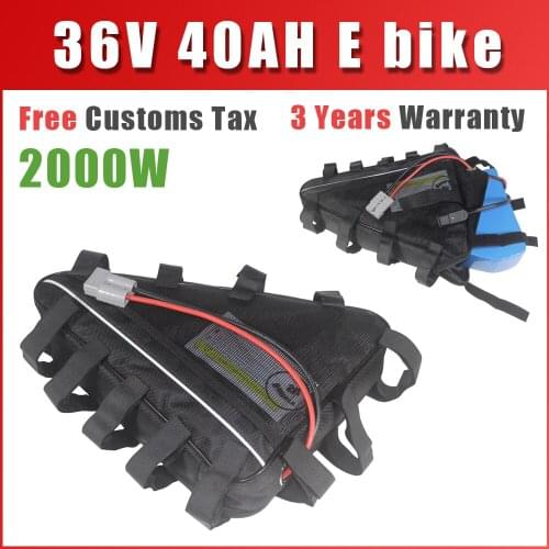 Ebike Triangle Bag Battery 36V 40AH For 36V 800W 1000W 2000W Electric bicycle