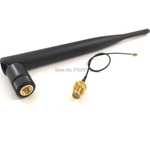 10pcs Wifi Antenna 2.4G 6dbi High Gain Omni Antenne With Sma Male Plug + Sma Female to Ipex RF Cable 1.13 15cm for Wieless Route