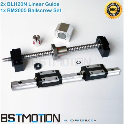 X Y Z Axis 2005 Ball screw BK15 BF15+BLH20 20mm Linear Guide Rail 300 400mm 600mm 700mm 800mm 900mm 1000mm 1200mm 1500mm#HGH20CA