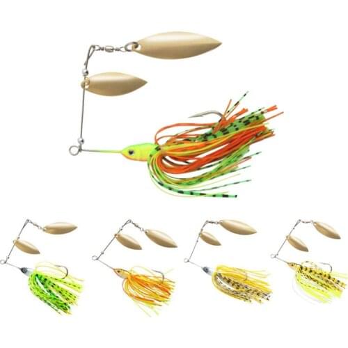 YUCONG 5Pcs/lot Spinnerbaits 13.5g-0.47oz Metal Jig Spoon Fishing Lures Double Blades Sinking Spinner Baits for Pike Carp Pesca