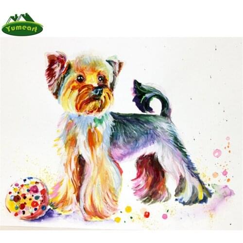 Yumeart 5D DIY Diamond Embroidery Dog Diamond Painting Watercolor Chihuahua Dog Full Square Mosaic Rhinestones Hobbies and Craft